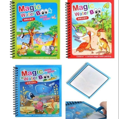 reusable magic water book with magic pen for kids learning and drawing image 2