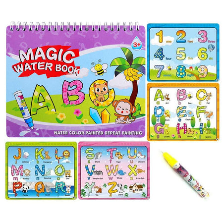 reusable magic water book with magic pen for kids learning and drawing image 4