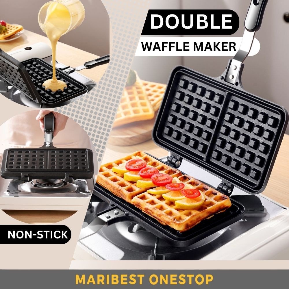 non-stick double waffle maker main image