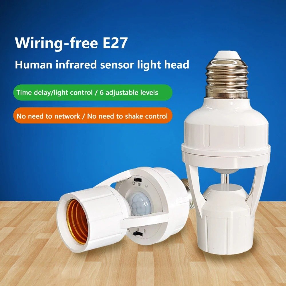 infrared motion sensor led bulb holder (auto on off light control sensor) image 3