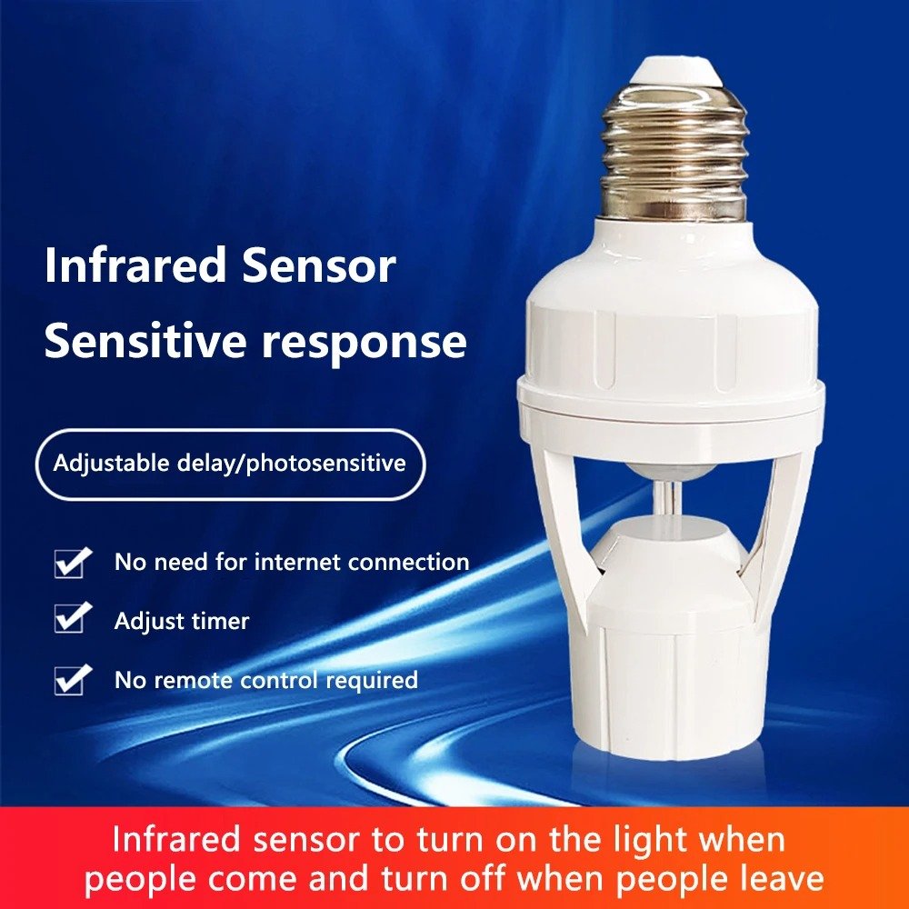 infrared motion sensor led bulb holder (auto on off light control sensor) main image