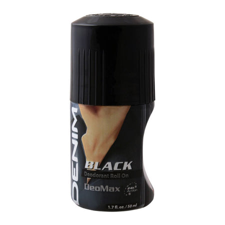 Denim DeoMax Black Deodorant Roll On, For Men, 50ml - Main Image