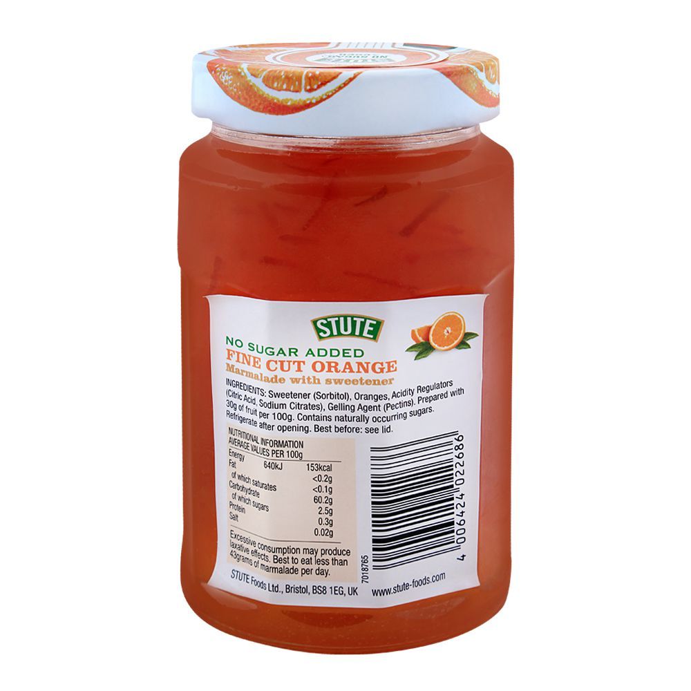 Stute No Sugar Added Fine Cut Orange Marmalade 430g - Image 2