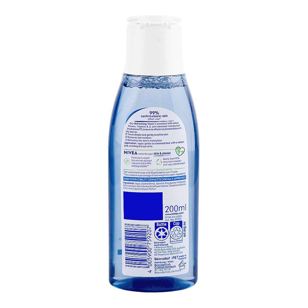 Nivea Refreshing Toner, Citric Acid, For Normal To Combination Skin, 200ml - Image 2