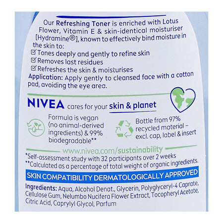Nivea Refreshing Toner, Citric Acid, For Normal To Combination Skin, 200ml - Image 3