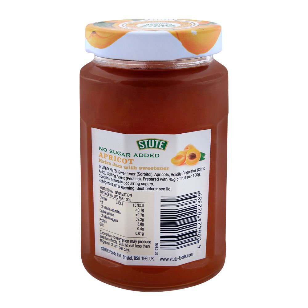 Stute No Sugar Added Apricot Jam 430g - Image 2