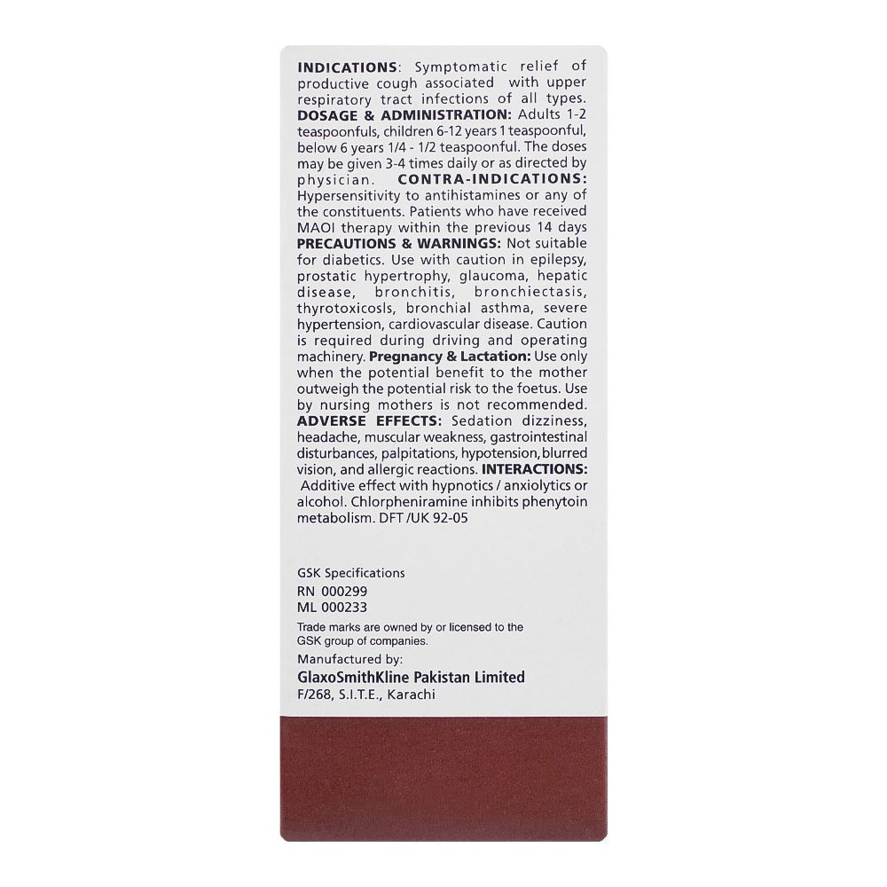 GSK Piriton Expectorant Linctus, Sugar-Free, 120ml - Image 3