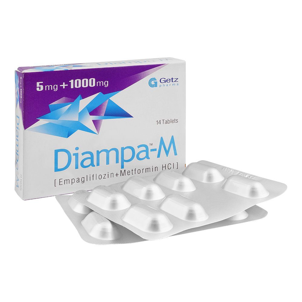 Getz Pharma Diampa-M Tablet, 5mg + 1000mg, 14-Pack - Main Image