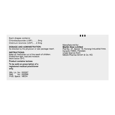 Martin Dow Librax Dragees Strip, 5mg+2.5mg, 10 Tablets - Image 3
