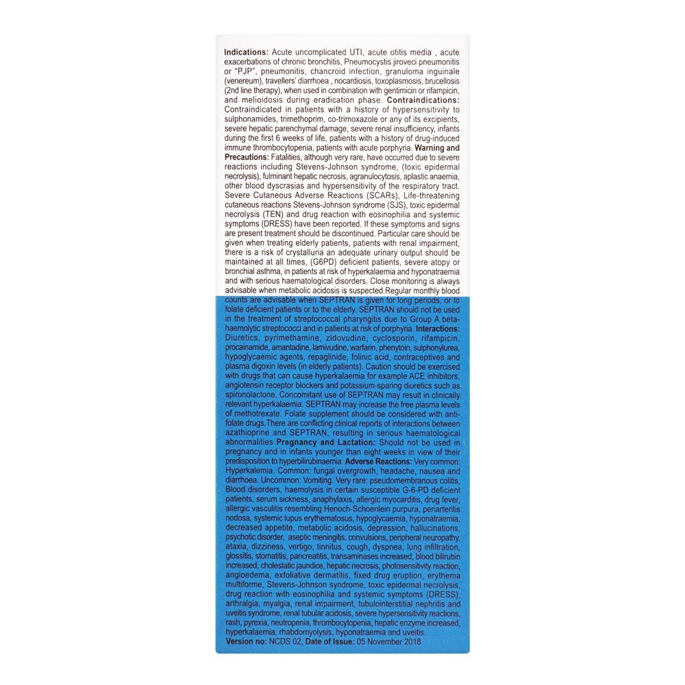 GSK Septran DS Suspension, 50ml - Image 2