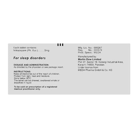 Mogadon Tablets Strip, 5mg - Image 2