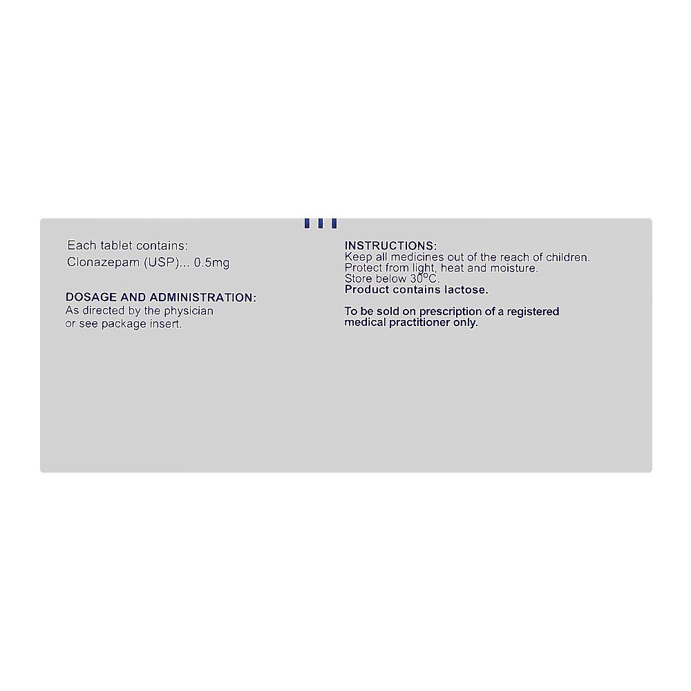 Rivotril Tablets Strip, 0.5mg - Image 2