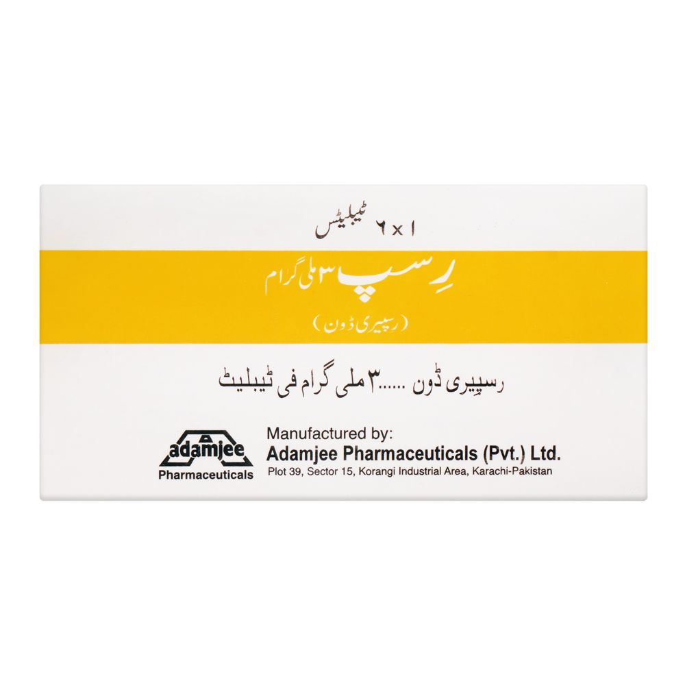 Adamjee Pharmaceuticals Risp Tablet, 3mg, 6-Pack - Image 2