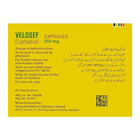 Velosef Capsules Strip, 250mg - Image 2