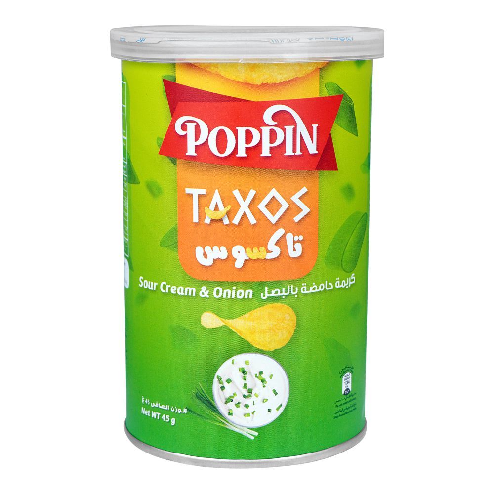 Poppin Taxos Sour Cream & Onion Chips, 45g - Main Image