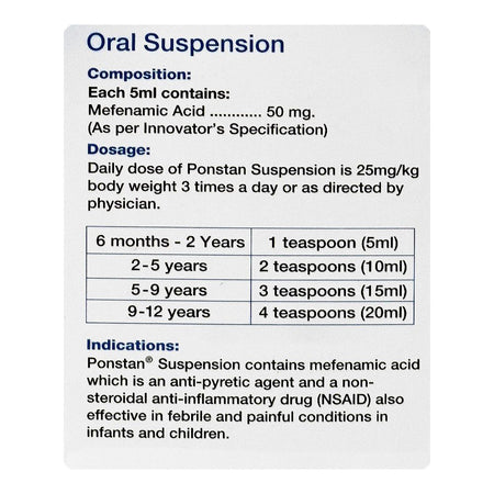 LCI Ponstan Oral Suspension 90ml - Image 6