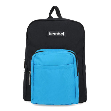 Bembel 13 Inch Mini School Bag, 8 Liters, Black & Sky, 100231 - Main Image