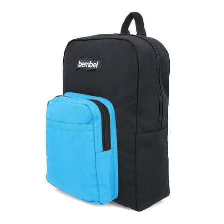 Bembel 13 Inch Mini School Bag, 8 Liters, Black & Sky, 100231 - Image 2
