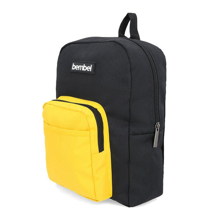 Bembel 13 Inch Mini School Bag, 8 Liters, Black & Yellow, 100247 - Image 2
