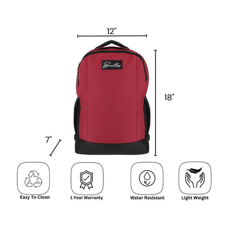 Bembel 18 Inch Inbound Backpack, For College/University, 25 Liters, Maroon, 100258 - Image 6