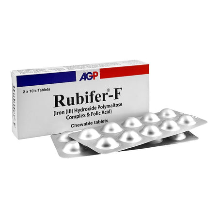 AGP Pharma Rubifer-F Chewable Tablets, 20-Pack - Main Image