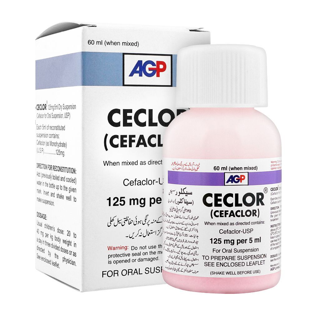 AGP Pharma Ceclor Suspension, 125mg/5ml, 60ml - Main Image