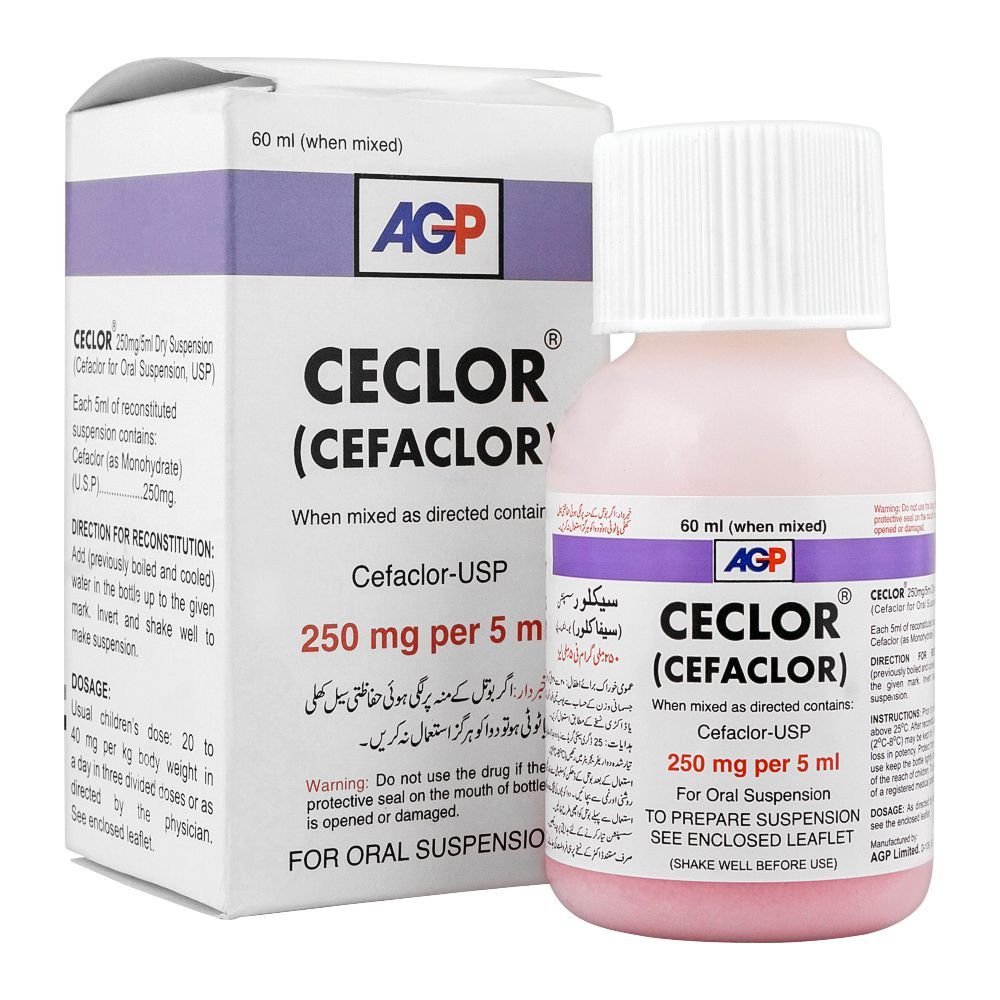 AGP Pharma Ceclor Suspension, 250mg/5ml, 60ml - Main Image