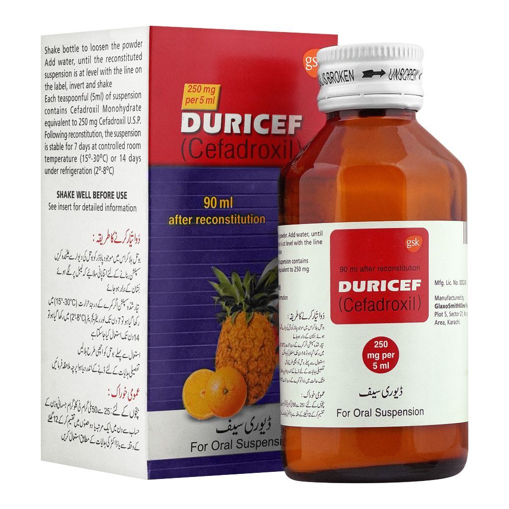 GSK Duricef Oral Suspension, 250mg/90ml - Main Image