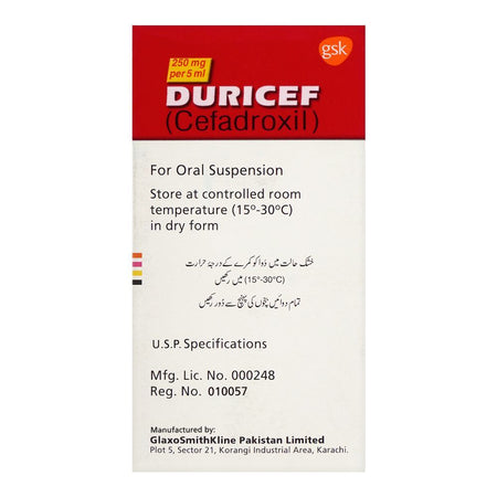 GSK Duricef Oral Suspension, 250mg/90ml - Image 2
