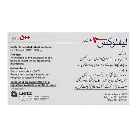 Getz Pharma Leflox Tablet, 500mg, 10-Pack - Image 3