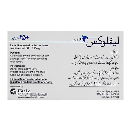 Getz Pharma Leflox Tablet, 250mg, 10-Pack - Image 3