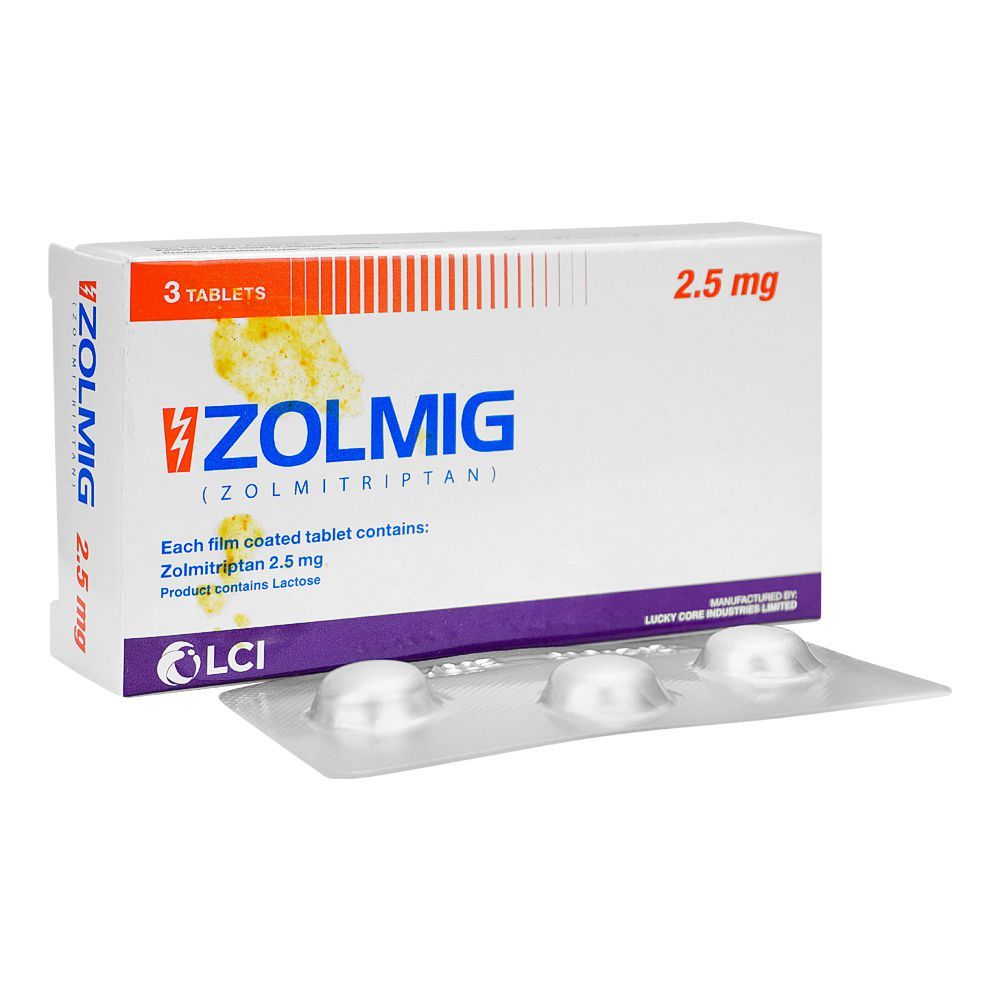 LCI Zolmig Tablet, 2.5mg, 3-Pack - Main Image
