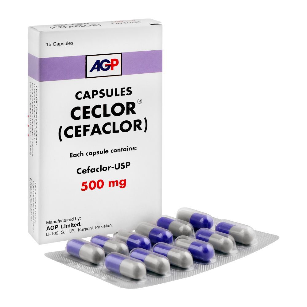 AGP Pharma Ceclor Capsule, 500mg, 12-Pack - Main Image