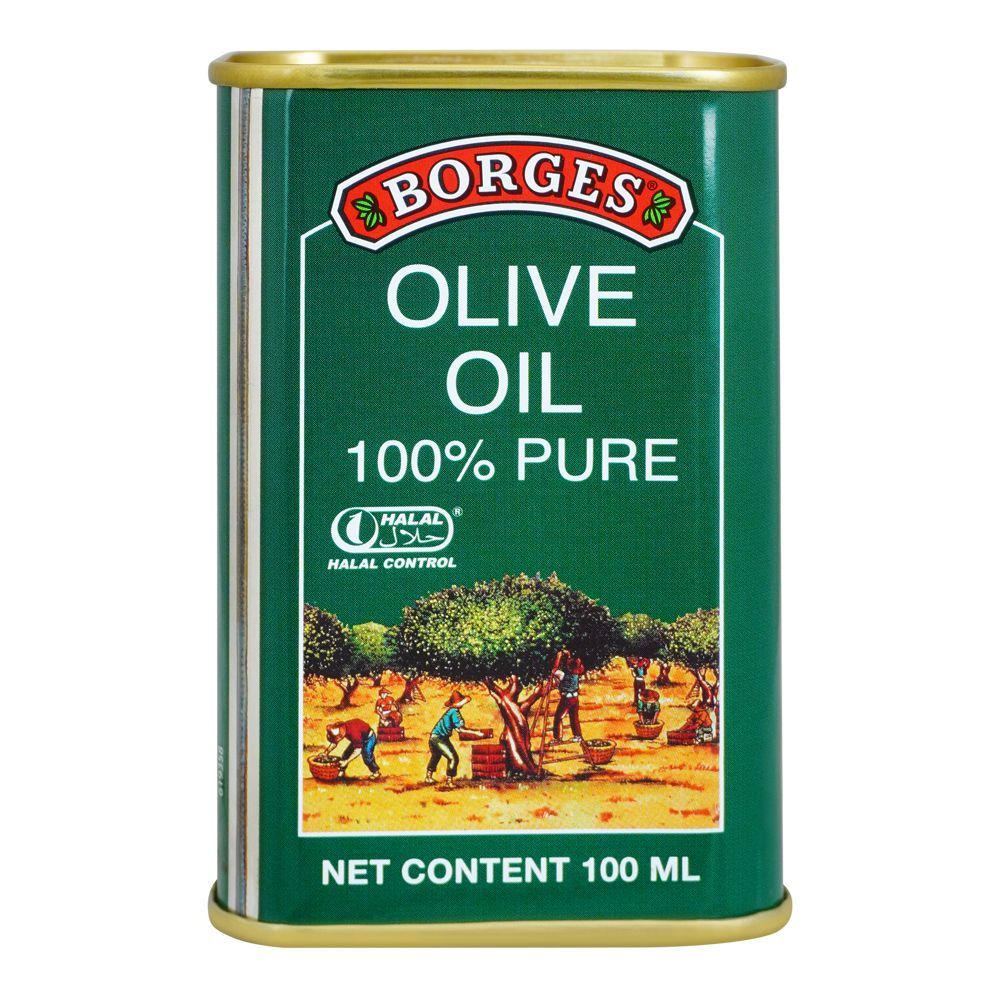 Borges Pure Olive Massage Oil Tin, 100ml - Main Image
