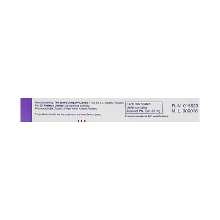 ICI Pharmaceuticals Tenormin Tablet, 25mg, 14-Pack - Image 3