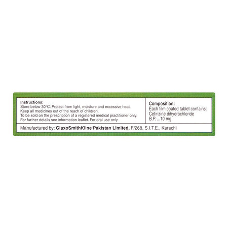 GSK Zyrtec Tablet, 10mg, 1-Strip - Image 2