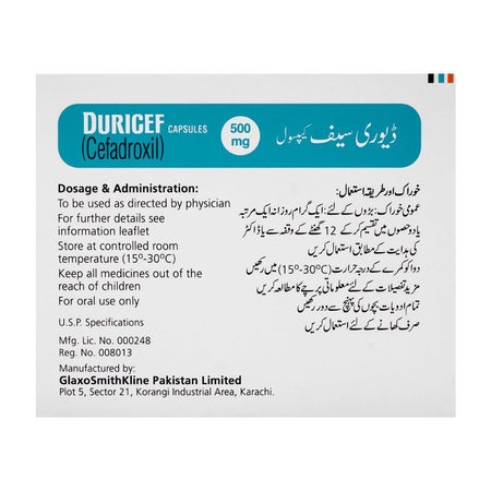 GSK Duricef Capsule, 500mg, 1-Strip - Image 2