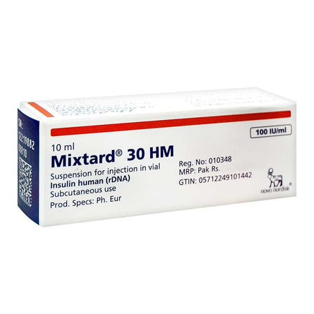 Novo Nordisk Pharma Mixtard 30 HM Injection Vial, 100IU/ml, 10ml - Main Image