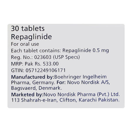 Novonorm Tablets Strip, 0.5mg - Image 3