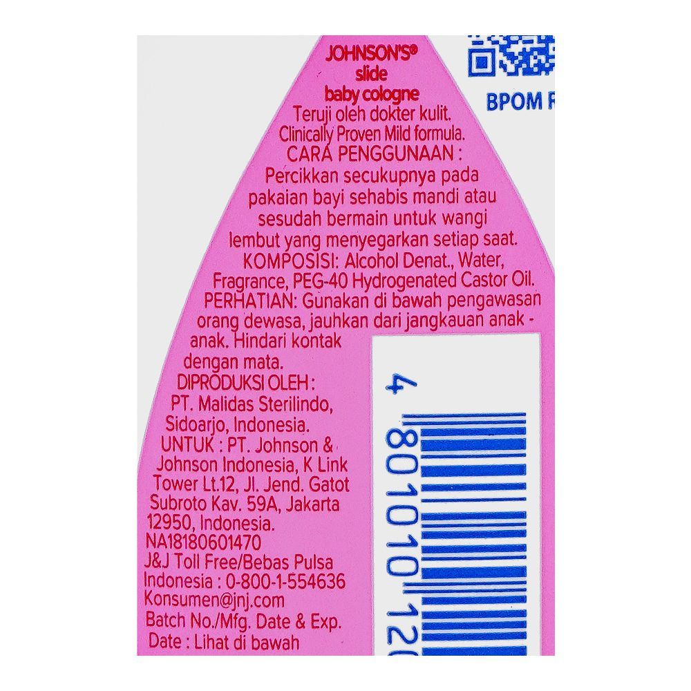 Johnson's Slide Baby Cologne, 100ml - Image 3