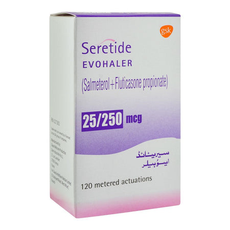 GSK Seretide Evohaler, 25/250mcg, 120 Metered Actuations - Main Image