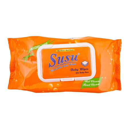 Susu Disposable Baby Wipes, Orange, 80-Pack - Main Image
