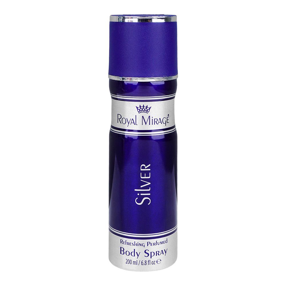 Royal Mirage Silver Refreshing Perfumed Body Spray, For Men & Women, 200ml - Main Image