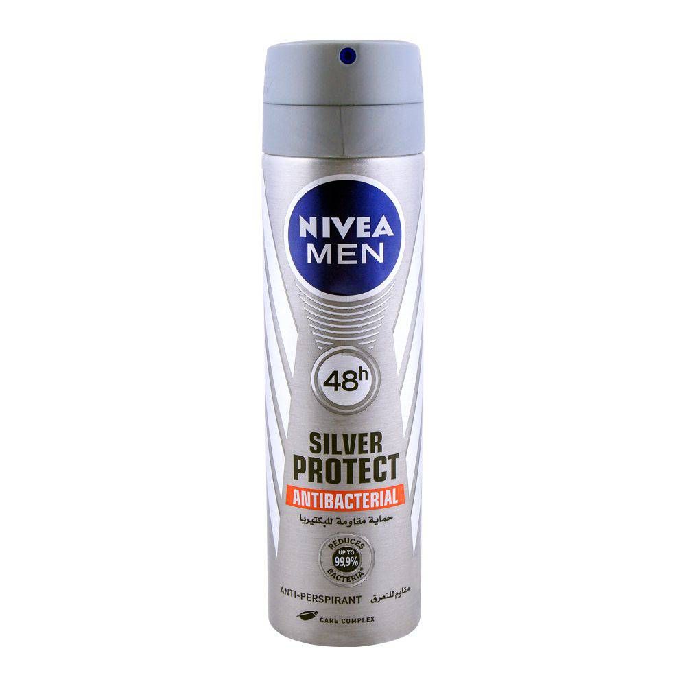 Nivea Silver Protect Antibacterial Body Spray, 48 Hours Lasting, For Men's, 150ml - Image 2
