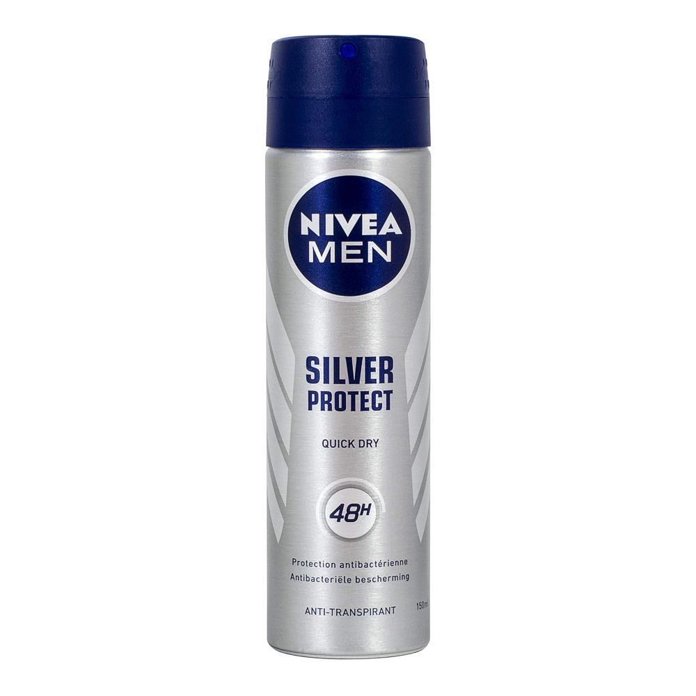 Nivea Silver Protect Antibacterial Body Spray, 48 Hours Lasting, For Men's, 150ml - Main Image
