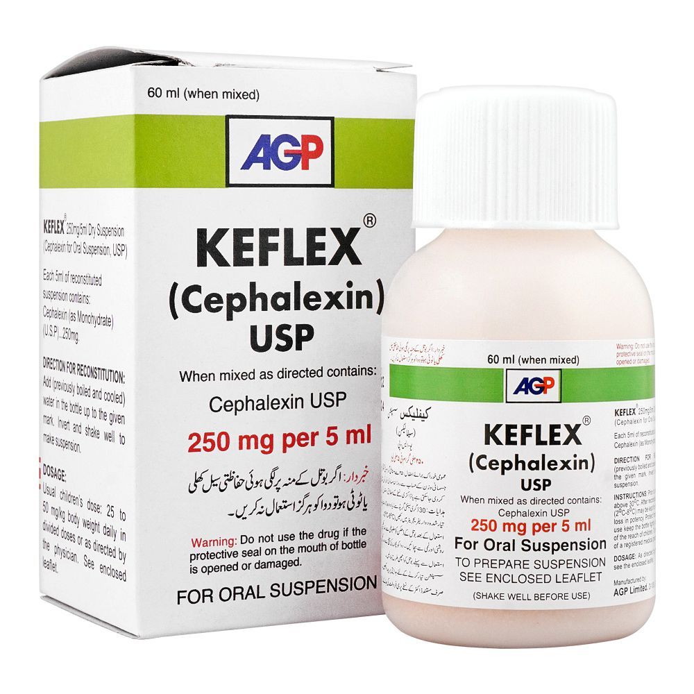 AGP Pharma Keflex Oral Suspension, 250mg/5ml, 60ml - Main Image