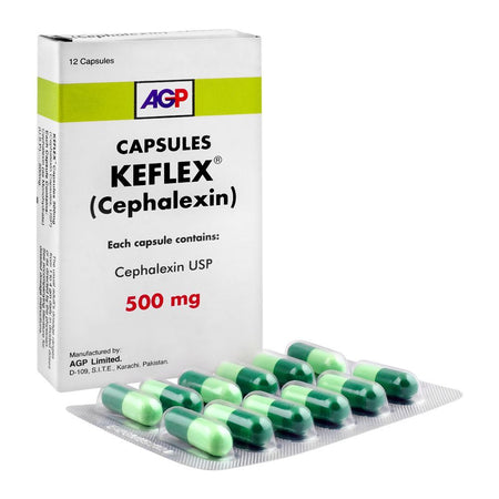 AGP Pharma Keflex Capsule, 500mg, 12-Pack - Main Image