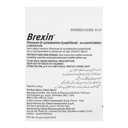 Chiesi Pharmaceuticals Brexin Tablet, 1-Strip - Image 2