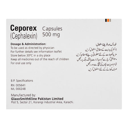 GSK Ceporex Capsule, 500mg, 12-Pack - Image 2