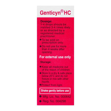 Ray Pharma Genticyn HC Ear Drops, 7.5ml - Image 2